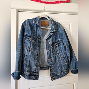 American Eagle Blue Denim with Tan Label